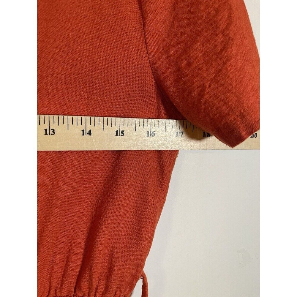 Cotton On Women Orange Boho Linen Blend Shorts Romper Size Small - Picture 7 of 8